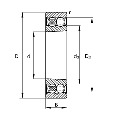 {(dio)S 2206-K-2RS-TVH-C3, (j) DIN 630 (bio)(zhn)Ҫߴ, FF 1:12ɂ(c)ܷ